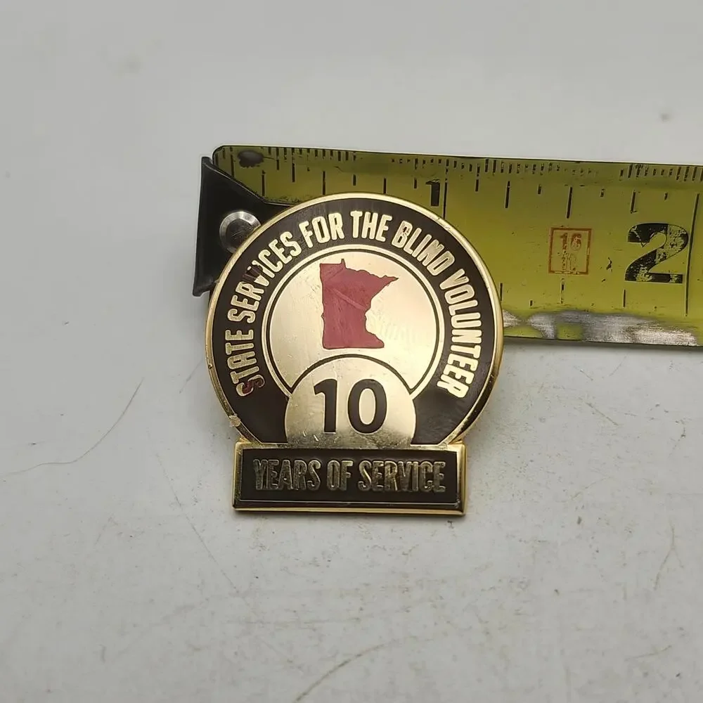 Minnesota State Blind Services Volunteer Ten Year Recognition Award Lapel Pin